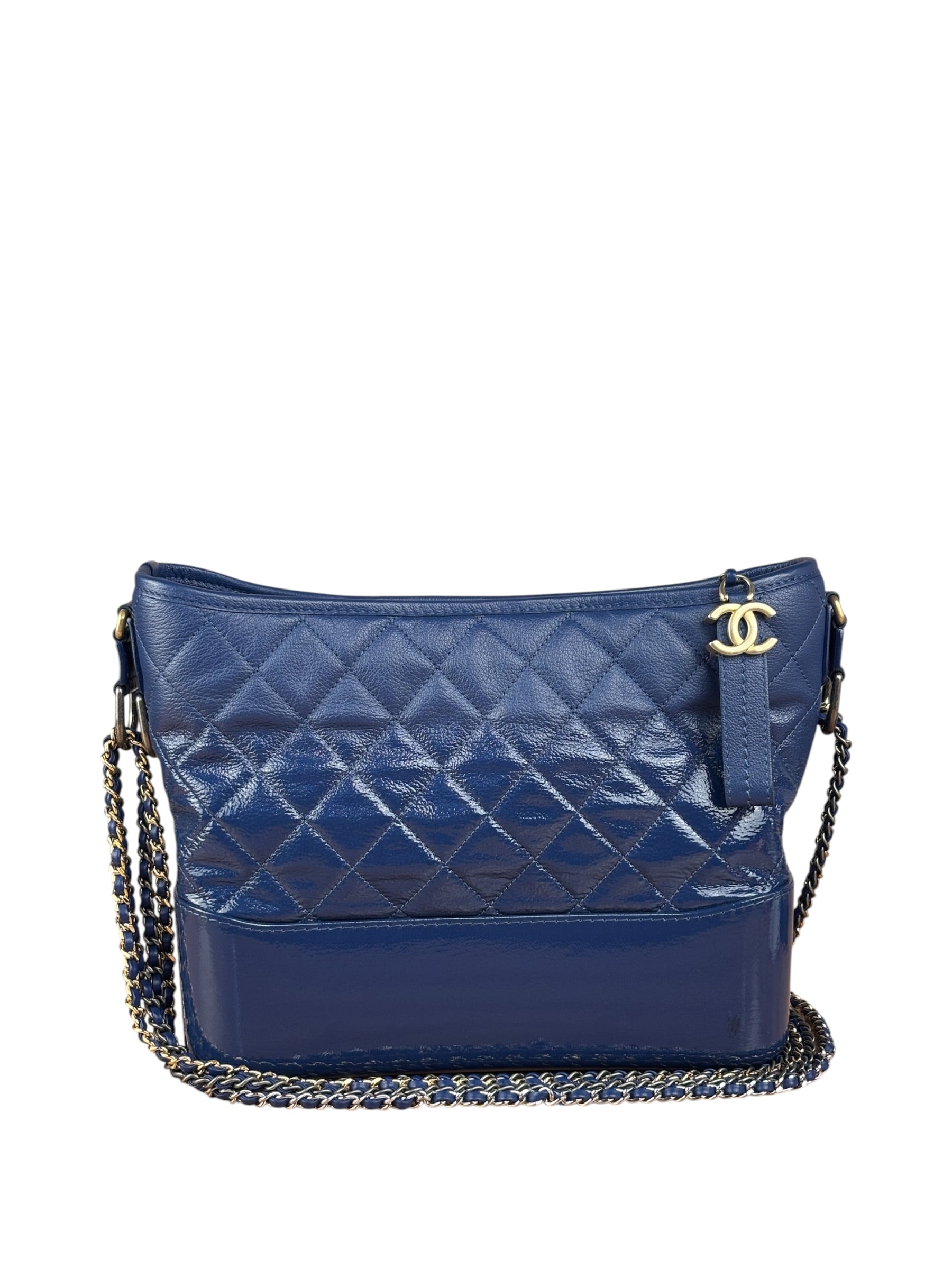 Chanel Navy Blue Leather Gabrielle Hobo Bag 2018