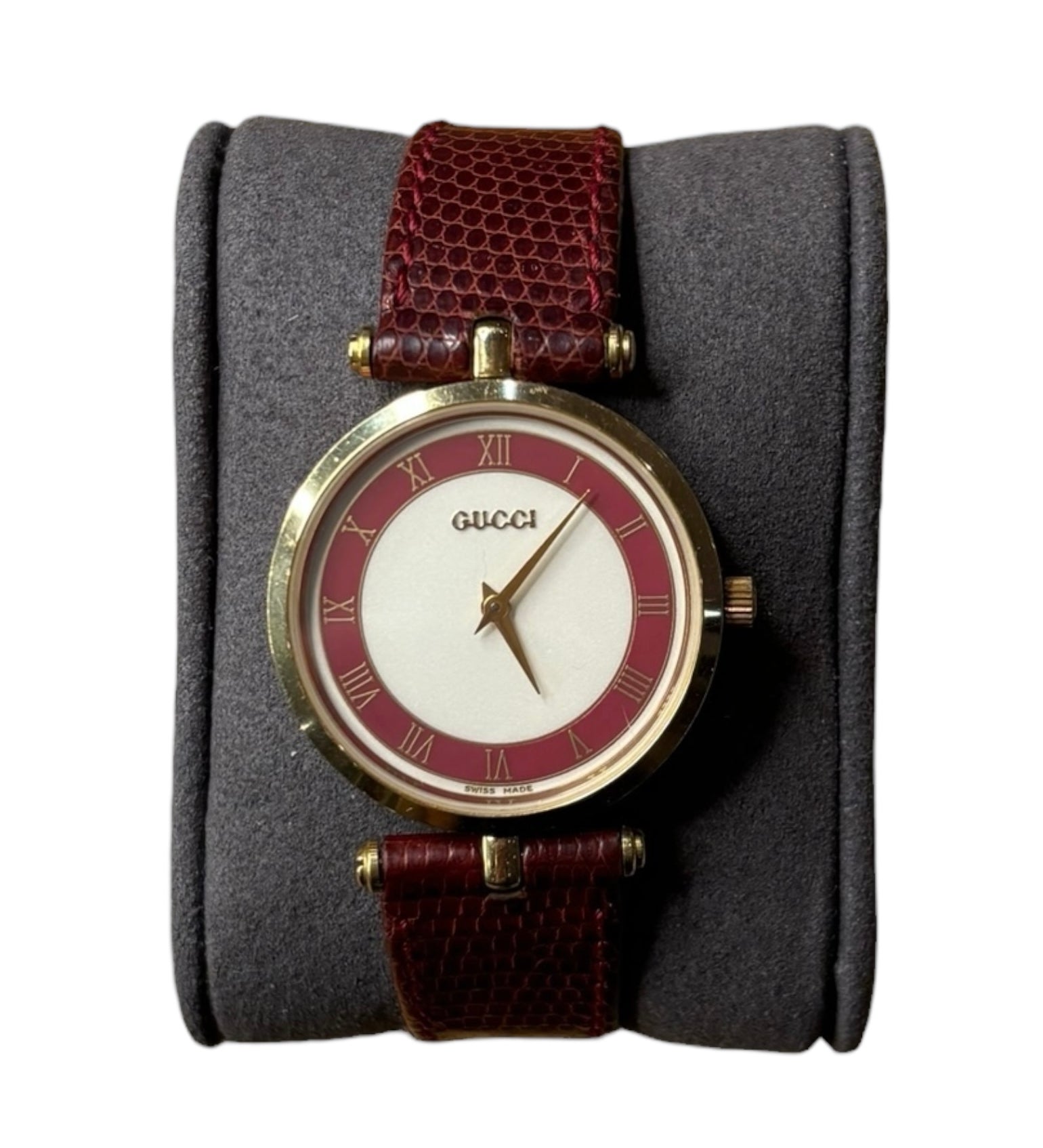 Gucci White & Red Circle Dial Red Strap