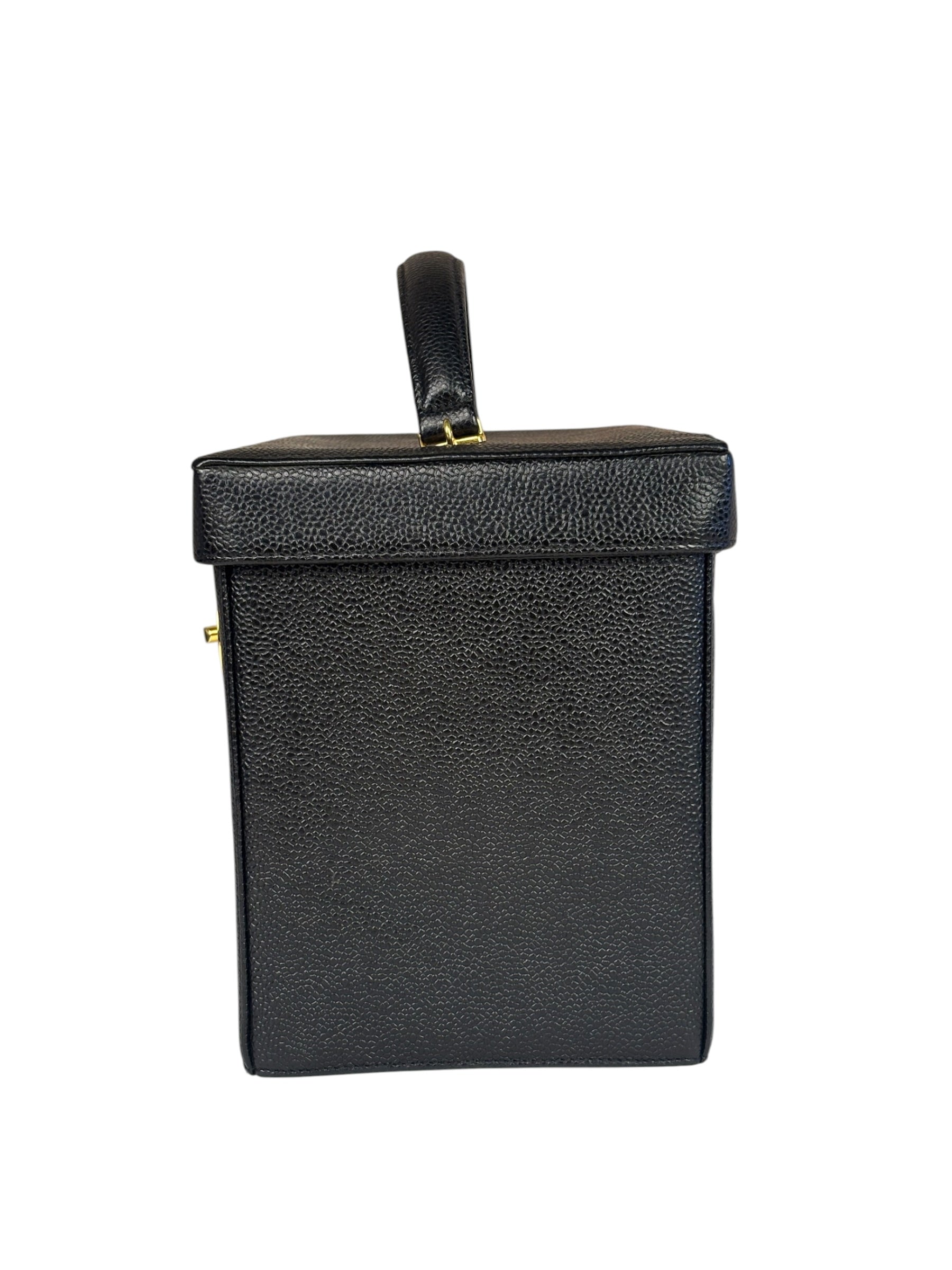 Chanel Black Caviar Leather Vanity Train Case 1995