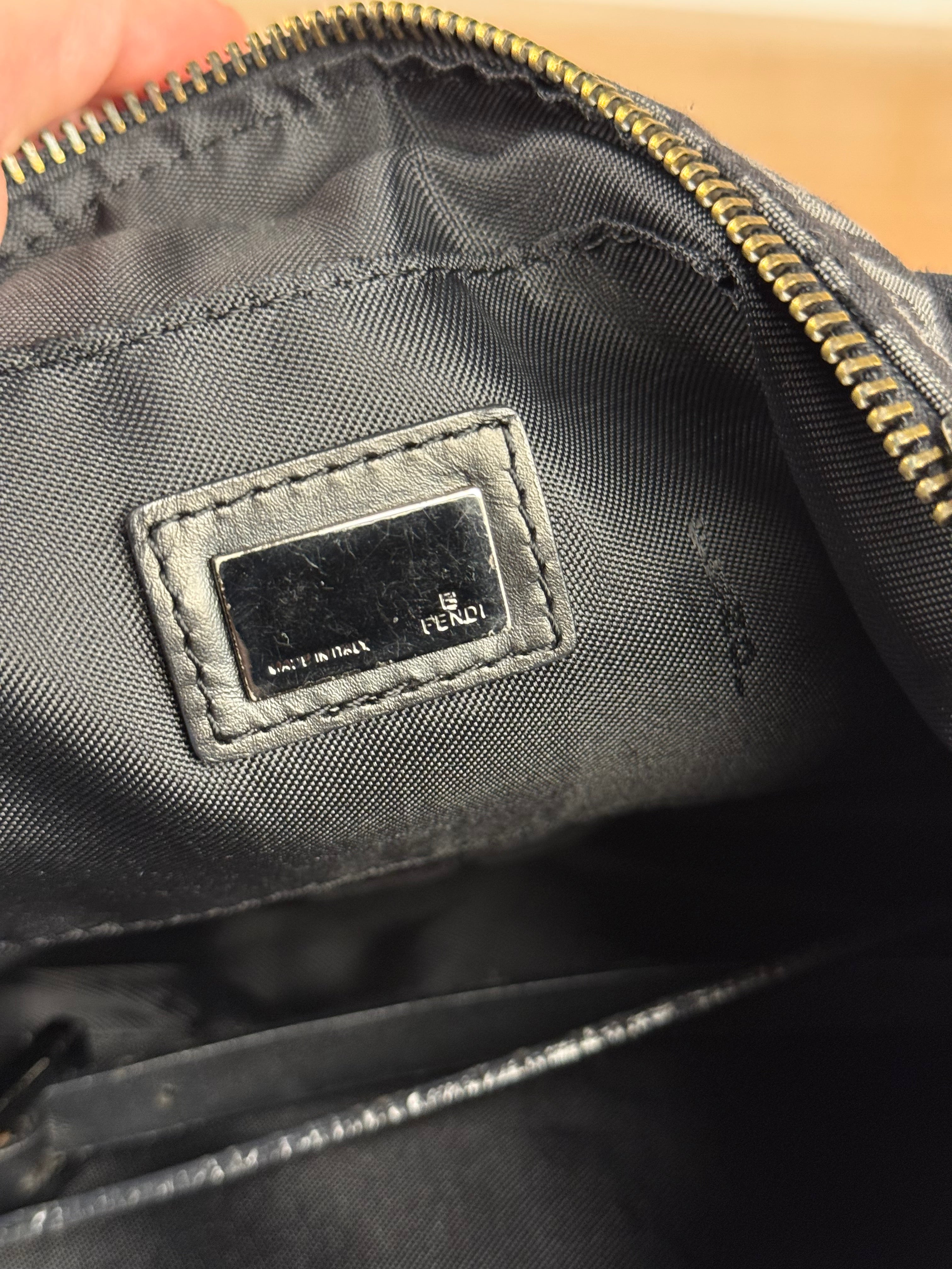 Fendi Black Zucca Vintage Pouch