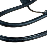 Prada Vintage Black Leather Nappa Metal Grommet Bauletto Handbag