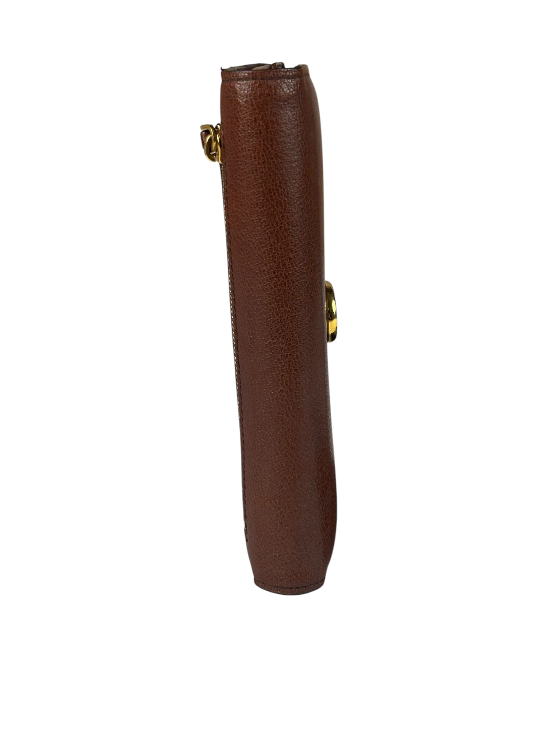 Tom Ford Brown Leather Flap Bi-Fold Wallet