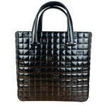 Chanel Black Patent Chocolate Bar Tote Bag 2002