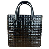Chanel Black Patent Chocolate Bar Tote Bag 2002