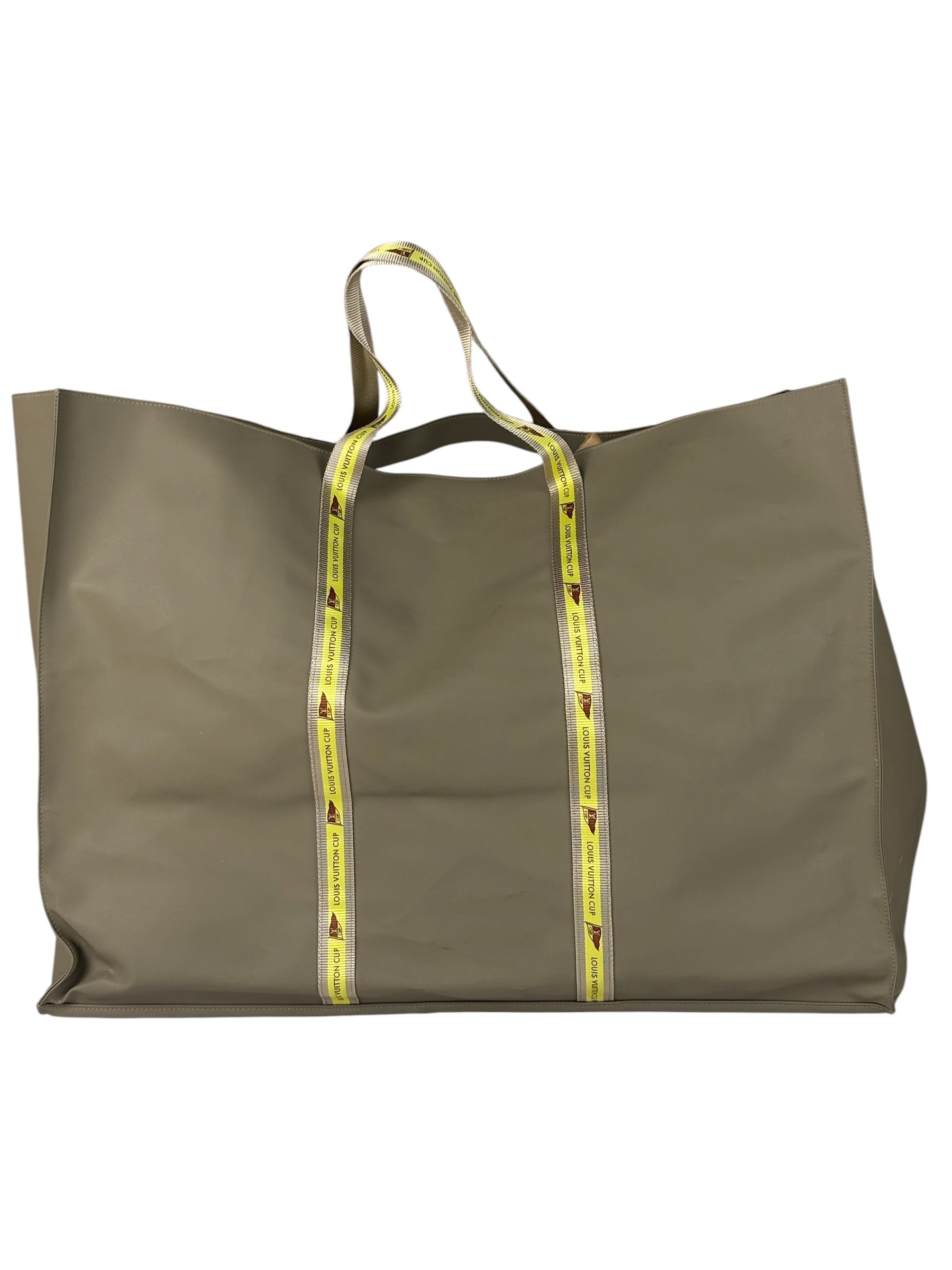 Louis Vuitton Muted Khaki Vinyl Cup Beach/Shopping Bag