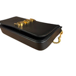 Fendi Fendigraphy Black Leather Wallet on Chain