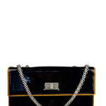 Chanel Black Patent Orange Trim 2.55 Flap 2009