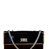 Chanel Black Patent Orange Trim 2.55 Flap 2009