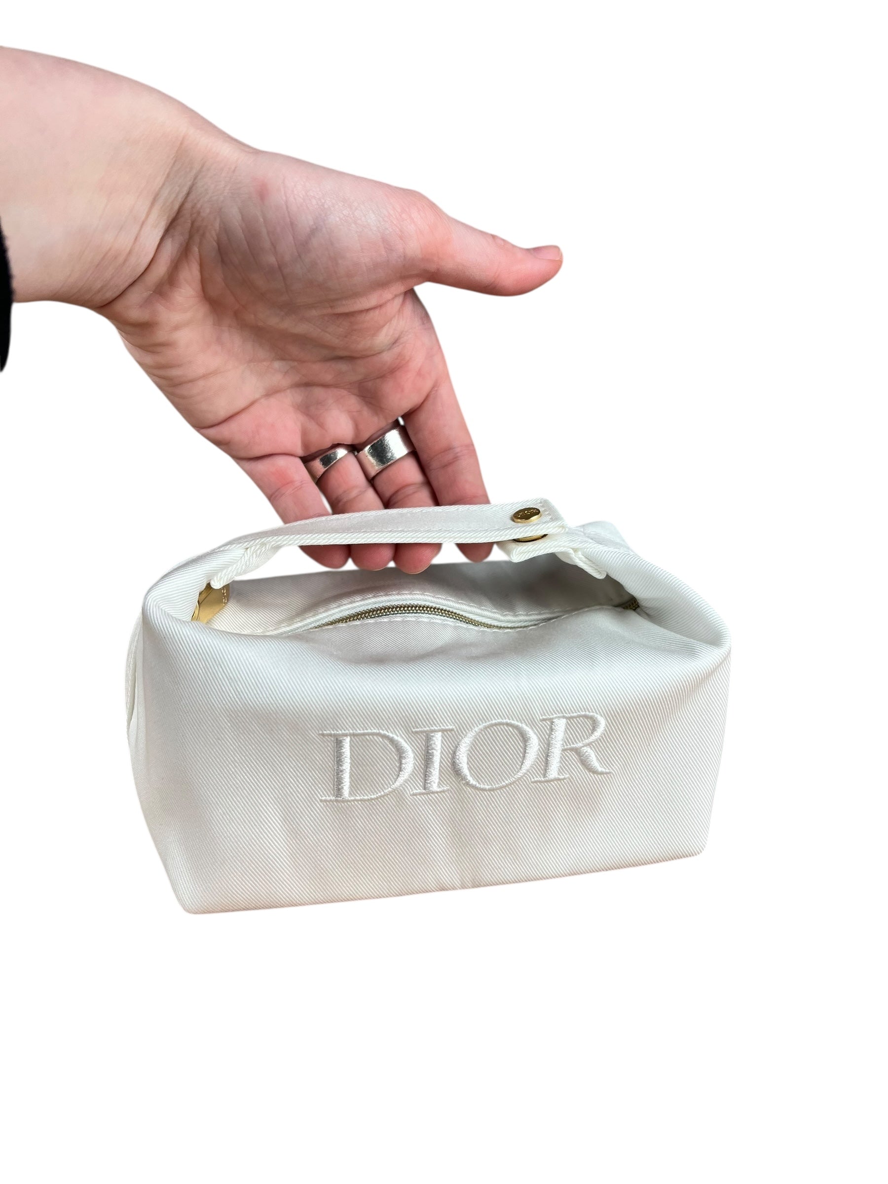 Dior Beauty White Canvas Mini Pouch