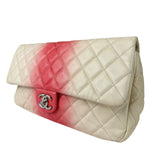 Chanel Quilted Caviar Ivory/Pink Ombre Jumbo Flap 2013