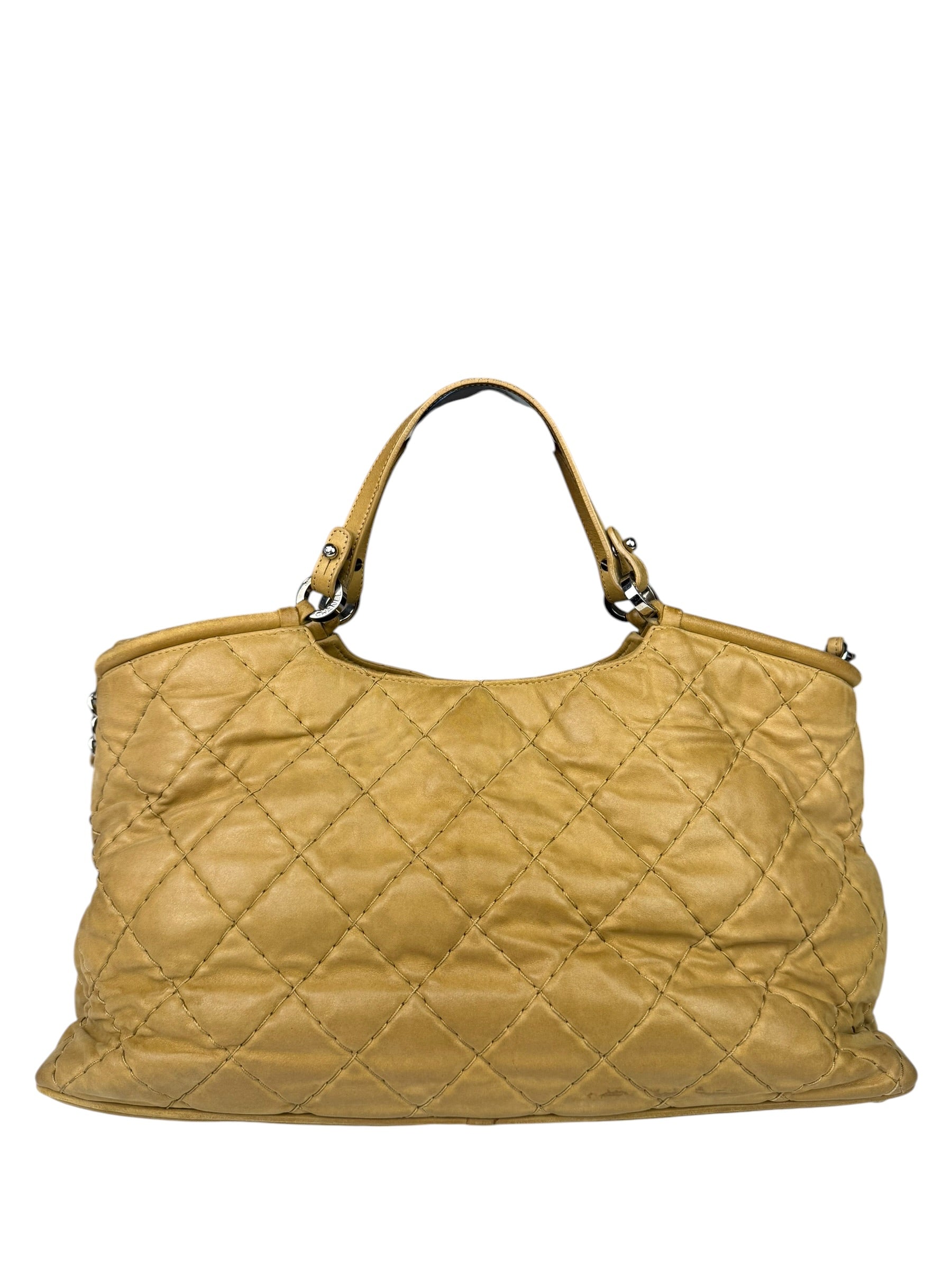 Chanel Beige Iridescent Quilted Leather 2Way Sea Hit Tote 2012
