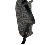 Fendi Grey/Black Leather Trim/Wool Zucca Baguette