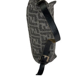 Fendi Grey/Black Leather Trim/Wool Zucca Baguette