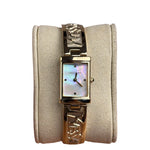 YSL Mother of Pearl Dial 40th Anniversary Gold Bangle