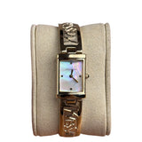 YSL Mother of Pearl Dial 40th Anniversary Gold Bangle