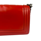 Chanel Red Leather Reverso Boy Flap Bag