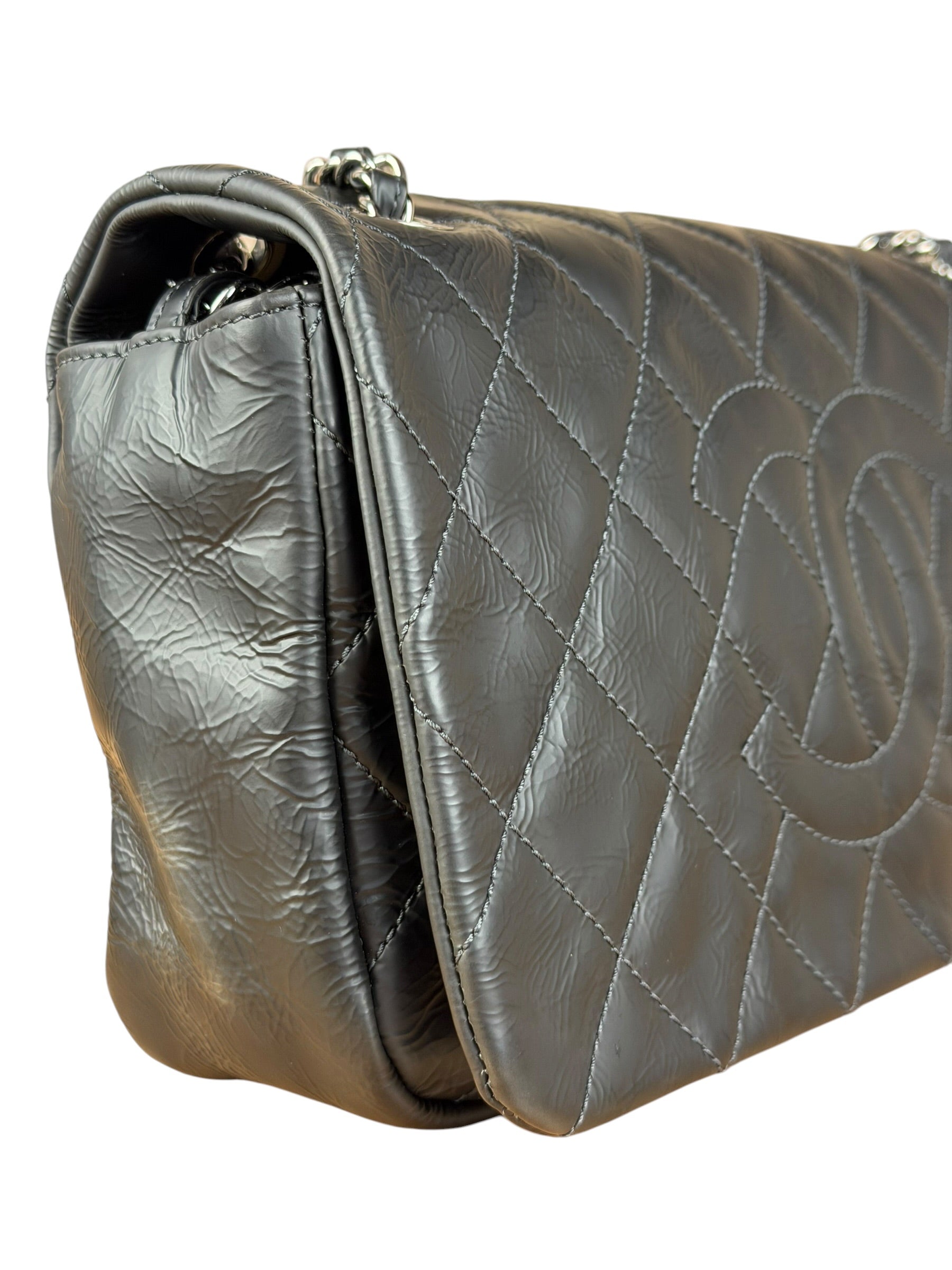 Chanel Black Leather Ultimate Stitch Single Flap Bag 2010