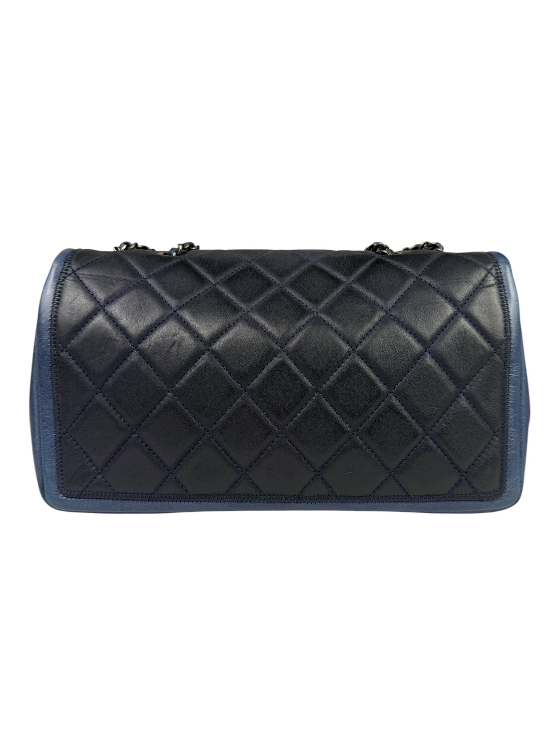 Chanel Paris-Salzburg Blue Bicolor Quilted Flap Bag 2014