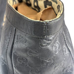 Gucci Black Leather GG Supreme D-Ring Abbey Tote