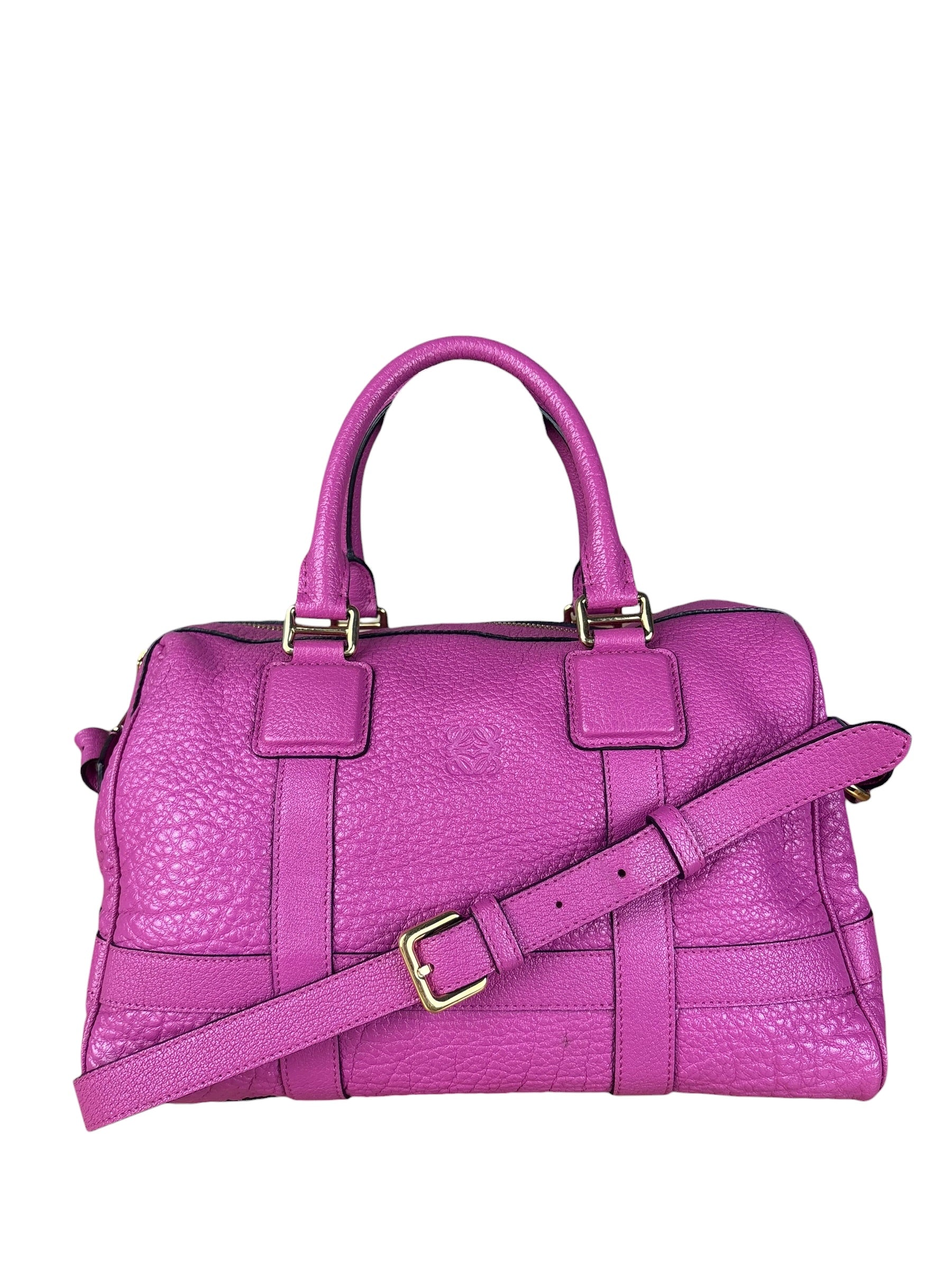 Loewe Vintage Pink Pebbled Leather Mini Boston Bag