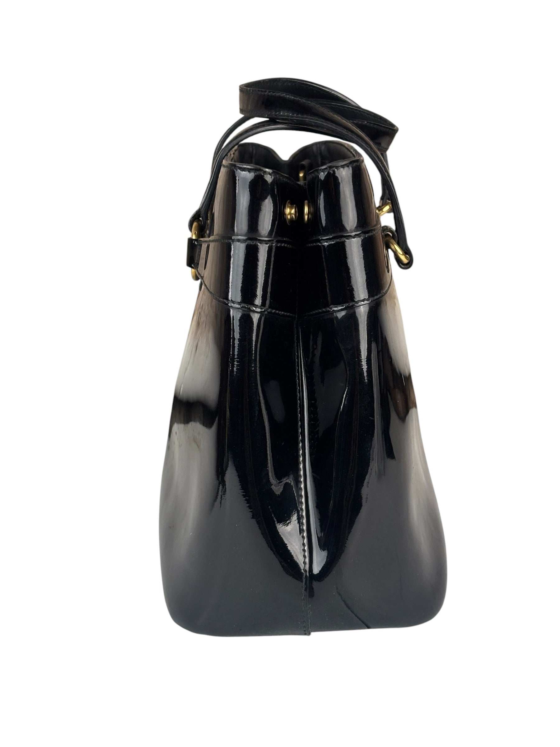 Gucci Vintage Black Patent Leather Tote