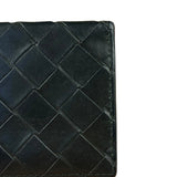 Bottega Veneta Black Intreccio Leather Coin Wallet
