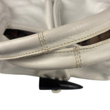 Burberry White Leather Bamboo Cinch Tote