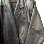Vintage Black Leather Blazer Coat