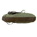 Chanel Olive Green/Brown Leather Trim Interlocking Ring Strap Hobo Bag 2003