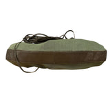 Chanel Olive Green/Brown Leather Trim Interlocking Ring Strap Hobo Bag 2003