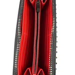 Christian Louboutin Bicolor Leather Around-Zip Spiked Studs Wallet