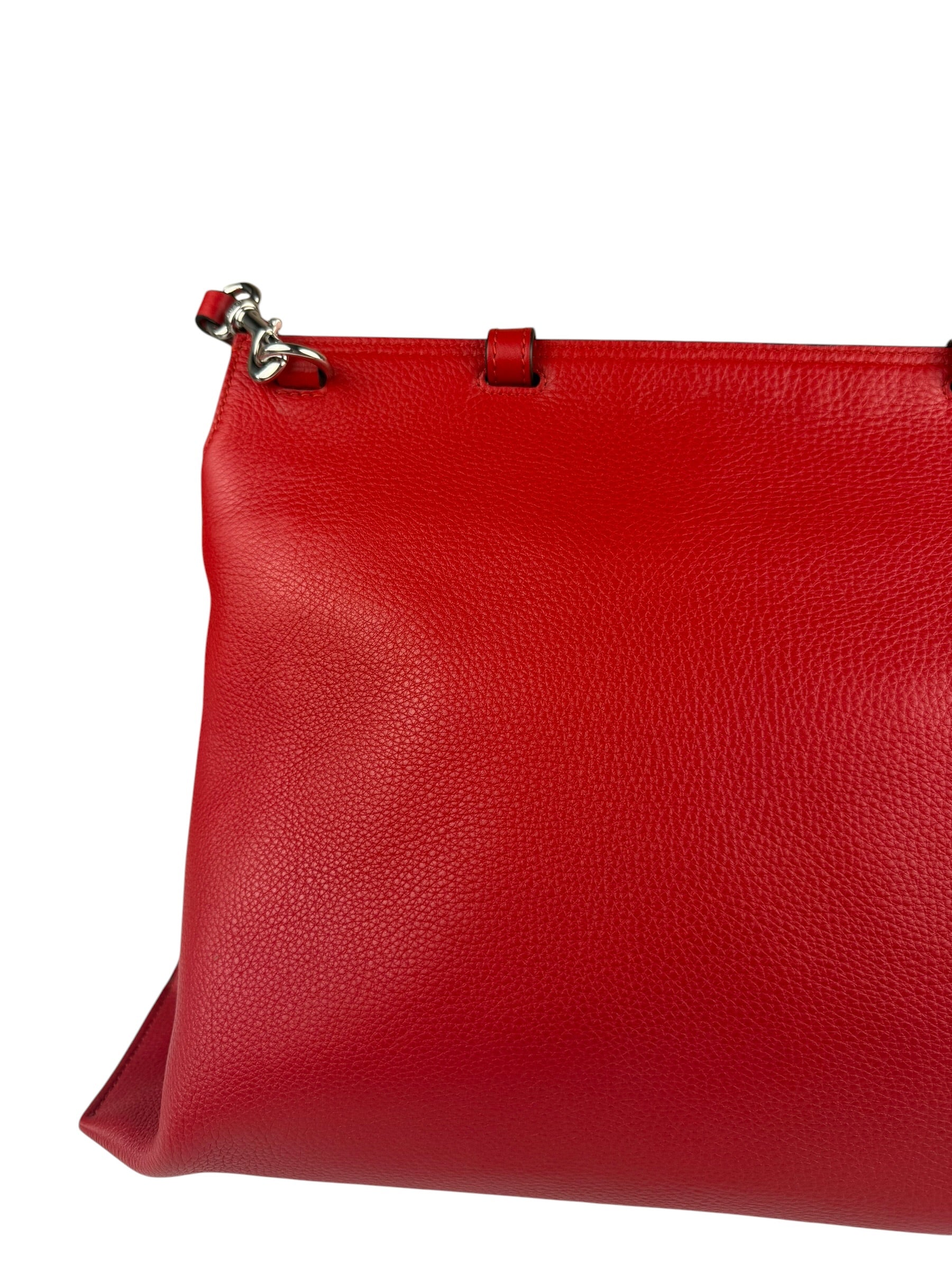 Gucci Red Bamboo Daily Leather Bag