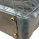 Chanel Vintage Black Quilted Leather Grand Shopping Tote/Shoulder Bag-1990