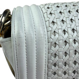 Chanel Vintage White Leather Braided Boy Shoulder Bag 1989
