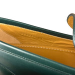 Gucci Green Leather Jordaan Horsebit Loafers
