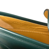Gucci Green Leather Jordaan Horsebit Loafers