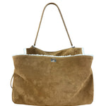 Balenciaga Rodeo Handbag Suede/Fleece Brown