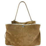 Balenciaga Rodeo Handbag Suede/Fleece Brown