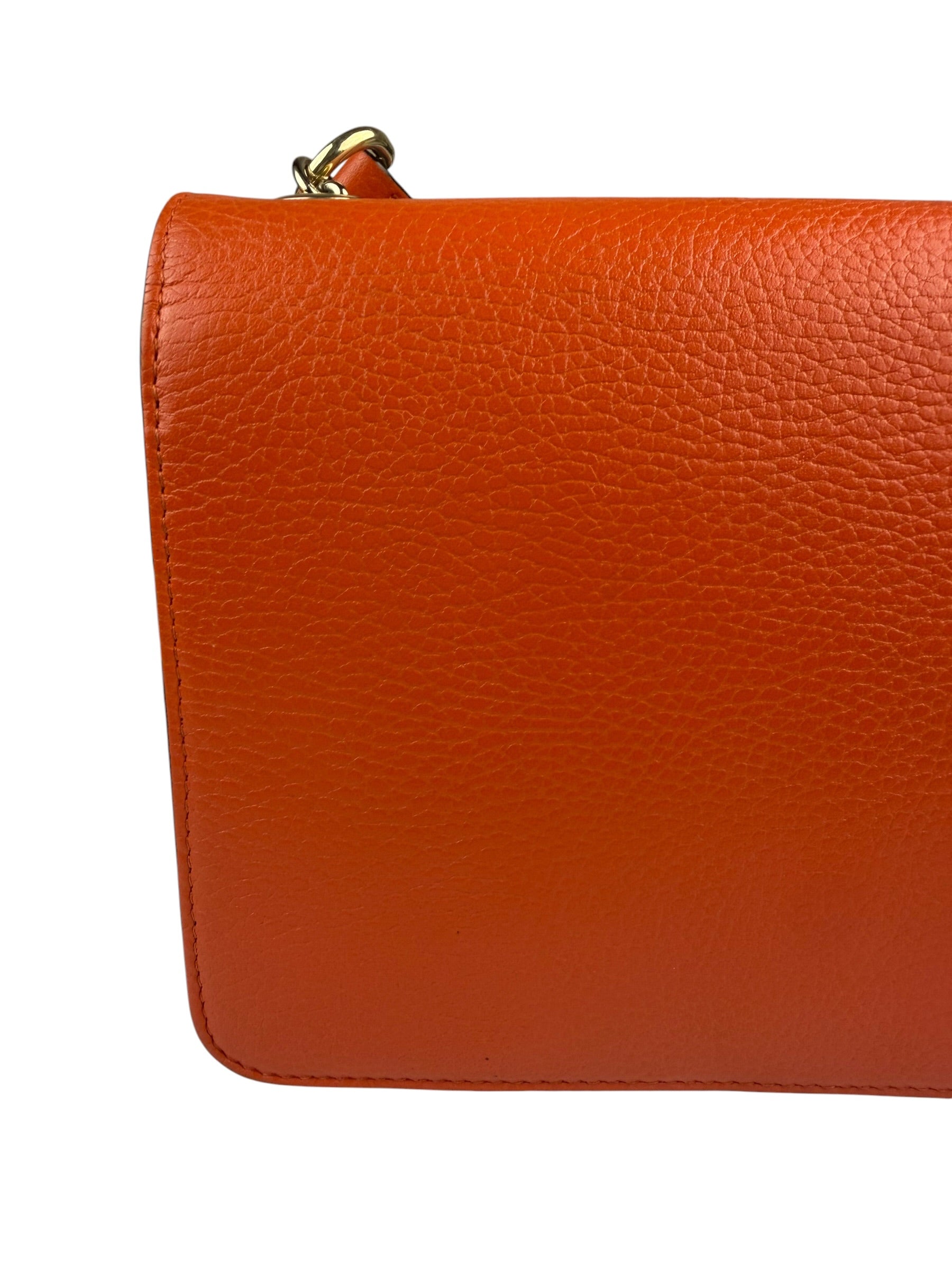 Gucci Orange Leather Small Dollar Interlocking G Shoulder Bag