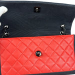 Chanel Red/Blue Grosgrain Ribbon Trim Shoulder Bag-1987