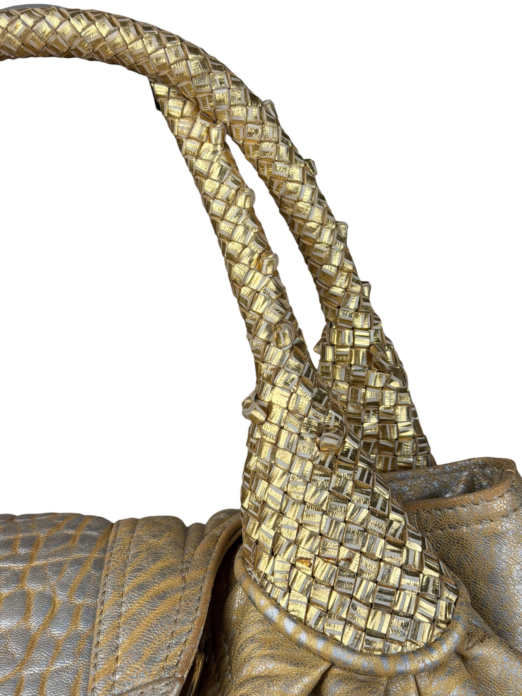 Fendi Metallic Gold Spy Shoulder Bag