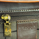 Celine Brown Leather Trim C Macadam Hobo Bag