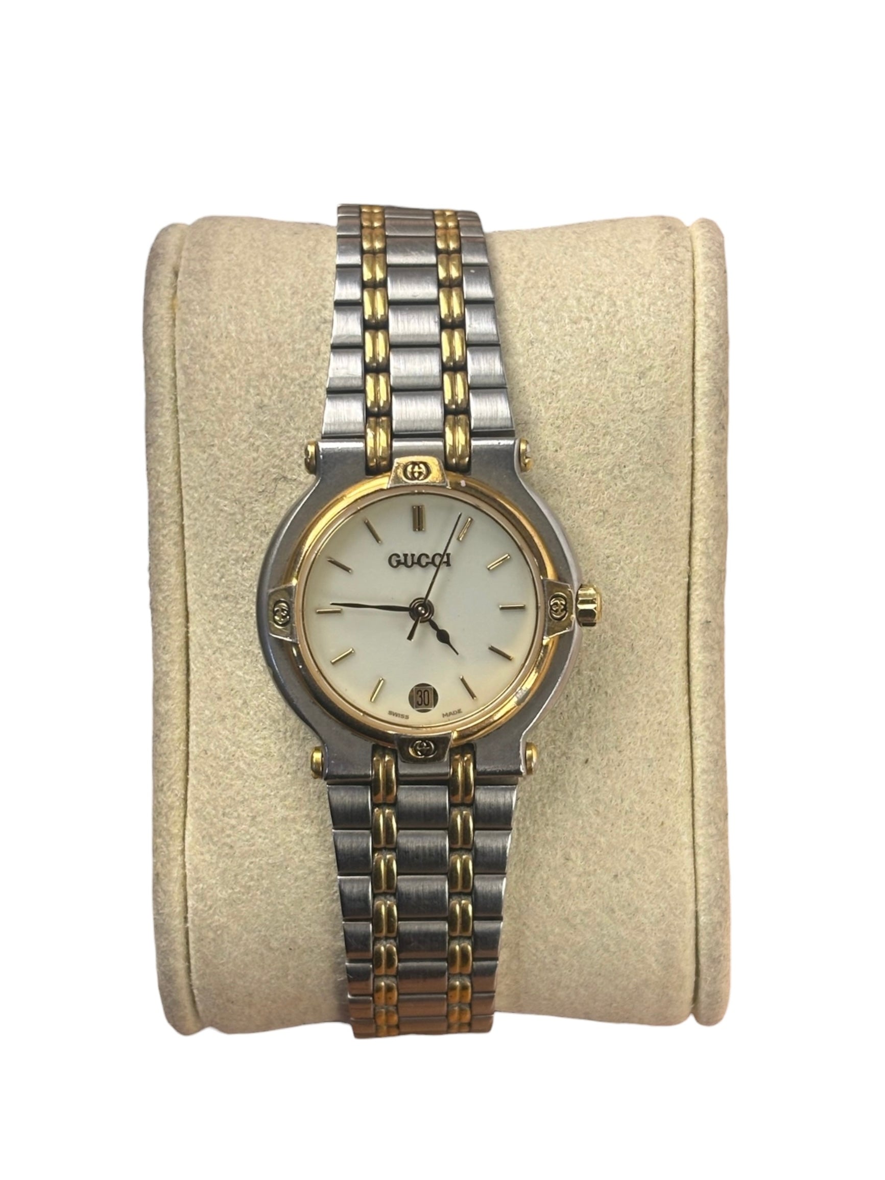 Gucci 900L 2 Tone Cream Dial Date-Adjust