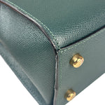 Coach Teal Crossgrain Leather Tilly Satchel 23 Two-Way Bag