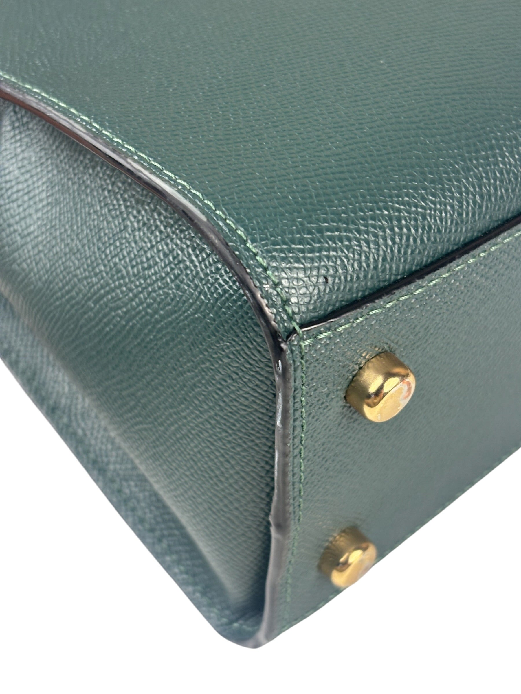 Coach Teal Crossgrain Leather Tilly Satchel 23 Two-Way Bag