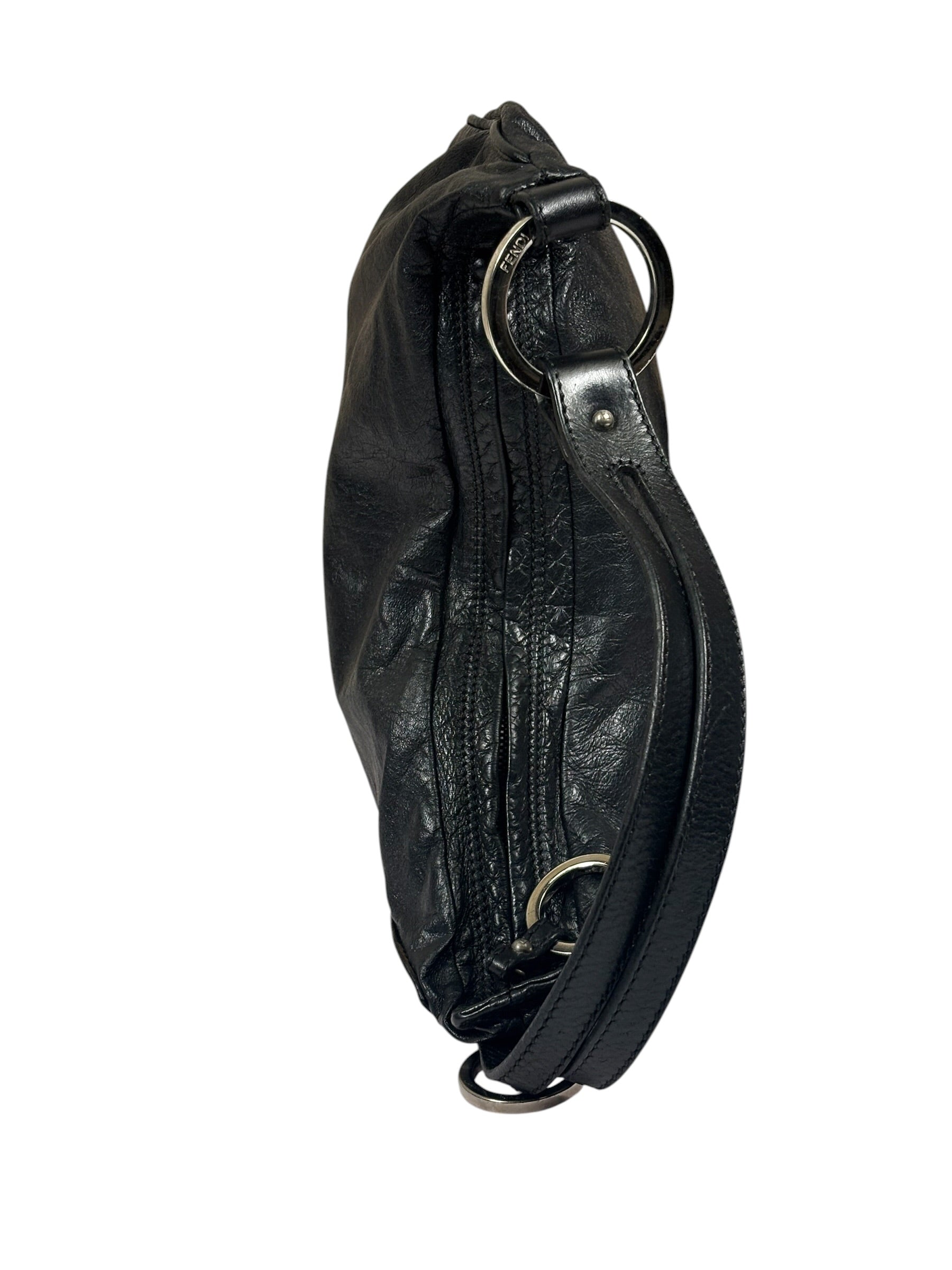 Fendi Black Leather Hobo Bag
