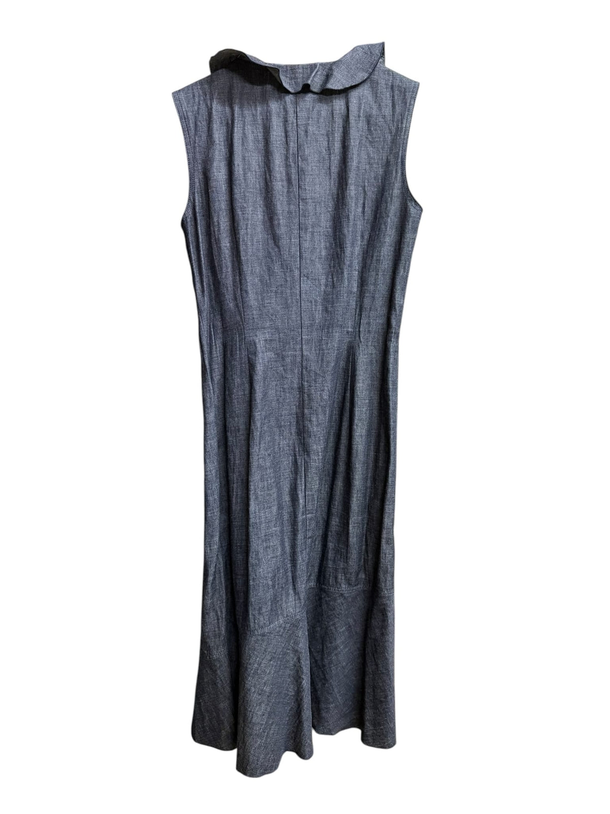 Burberry London Sleeveless Denim Ruffle Wrap Dress