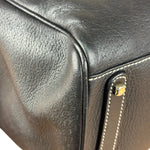 Salvatore Ferragamo Vintage Black Pebbled Leather Tote Bag