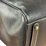 Salvatore Ferragamo Vintage Black Pebbled Leather Tote Bag