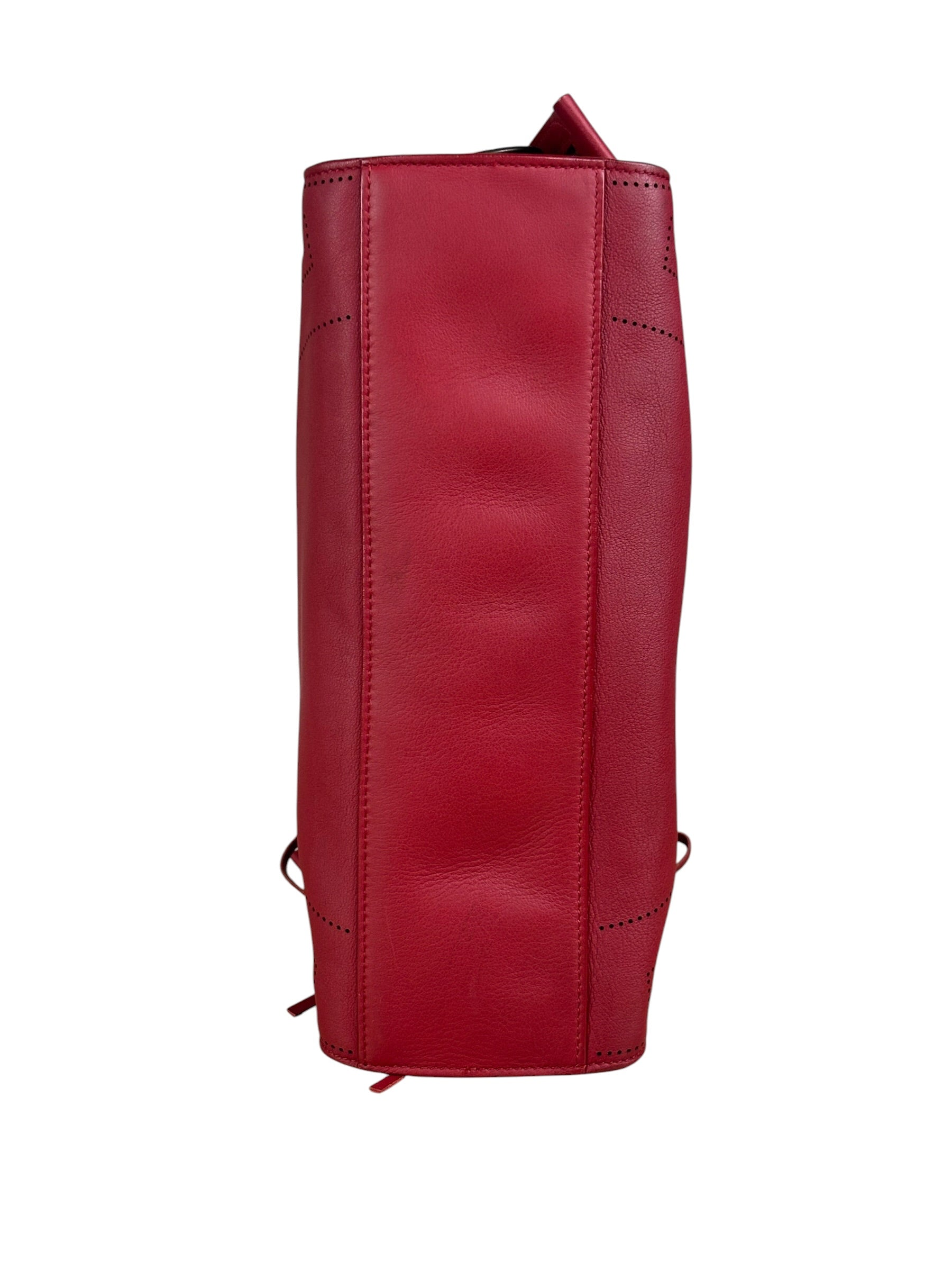 Balenciaga Red Leather Blackout City Two-Way Bag